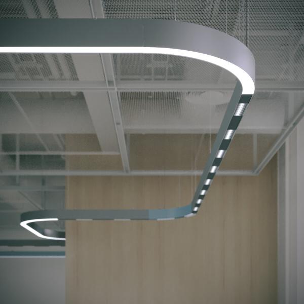 Dezentes LED-Profil entlang einer Deckenlinie